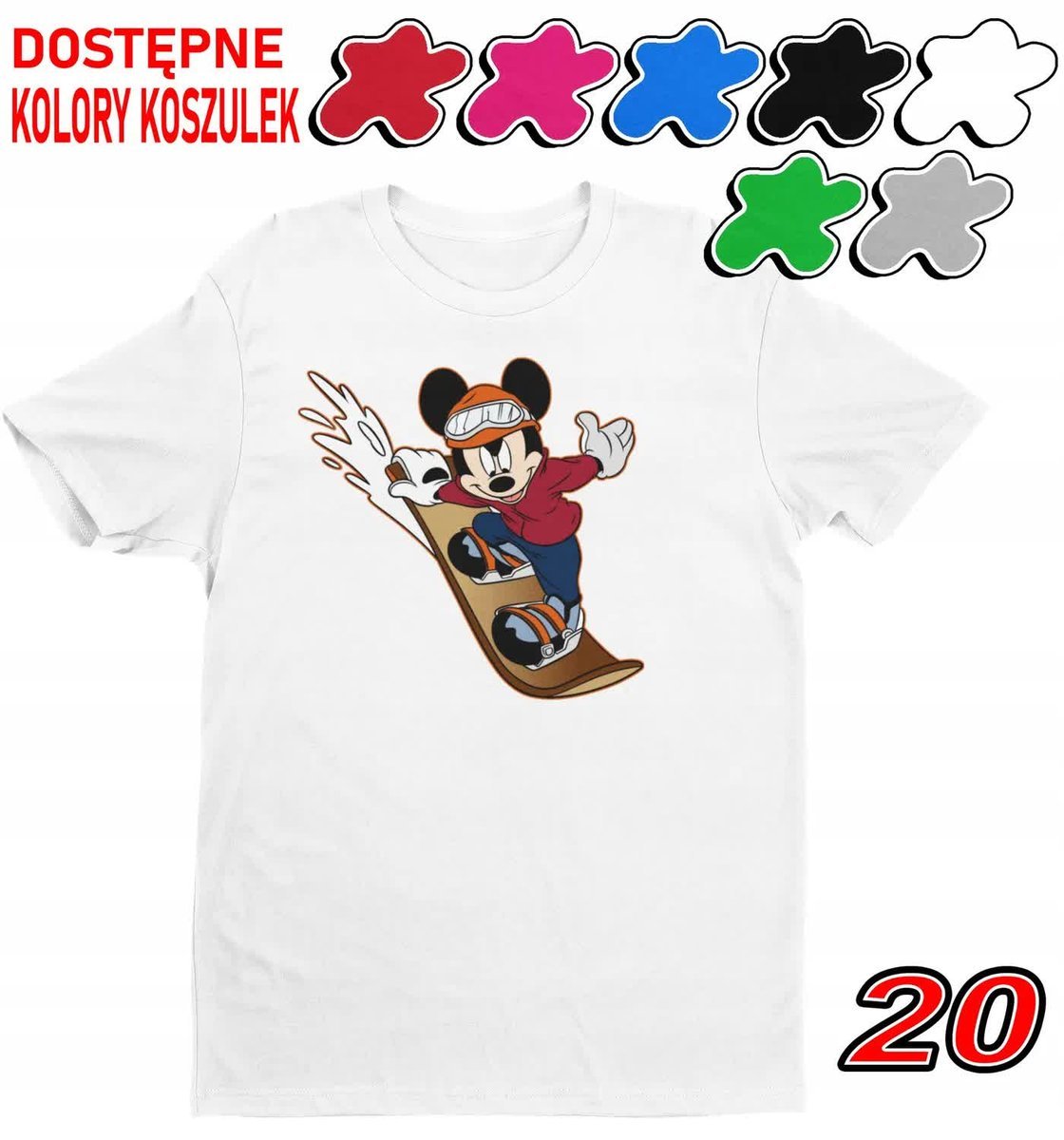 Dziecięca Koszulka Z Nadrukiem Duży Wybór Myszka Miki Różne -M 134-140