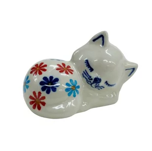 Ceramiczny kotek spioch Ceramika Bolesławiec - Figurki dekoracyjne Ceramiczny kotek spioch Ceramika Bolesławiec - Figurki dekoracyjne - miniaturka - grafika 1