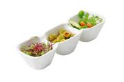 Wyposażenie lokali gastronomicznych - Potrójna salaterka z melaminy 247x90x50 [mm] (śnieżnobiała) 21229-SW - miniaturka - grafika 1