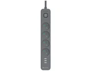 Listwy zasilające - Listwa zasilająca antyprzepięciowa TRACER Power Line+ mobile ready 1.5 m (4 gniazda + 3x USB A, 5V 2,4A) - miniaturka - grafika 1