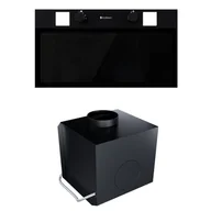Okapy kuchenne - Okap szafkowy GLOBALO Spineiro 60.1 Black + Turbina TW 2.1 - miniaturka - grafika 1
