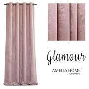 Zasłony - Amelia Home Zasłony na przelotkach 140x250 zaciemniające zamszowe Glamour różowe AH/GLAM/EYE/BL/1425 - miniaturka - grafika 1