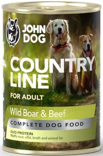 JohnDog Country Adult dzik/wołowina 400g - Mokra karma dla psów - miniaturka - grafika 1