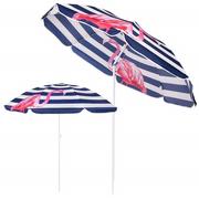 Parasole ogrodowe - Springos Parasol plażowy 180 cm parasol ogrodowy granatowo-biały flamingi BU0019 - miniaturka - grafika 1
