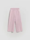 Spodnie i spodenki dla dziewczynek - Reserved - Dresowe spodnie wide leg - fioletowy - miniaturka - grafika 1