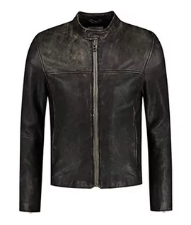 Kurtki męskie - Goosecraft Męska kurtka Gc Eagle Rock Vintage Biker Leather Jacket, czarny, S - grafika 1