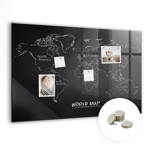 Szklana Tablica Magnetyczna - Mapa świata kraje - 90x60 cm - Tablice i flipcharty - miniaturka - grafika 1