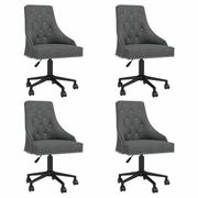 Krzesła - vidaXL Obrotowe krzesła stołowe 4 szt. ciemnoszare obite aksamitem 3093077 - miniaturka - grafika 1