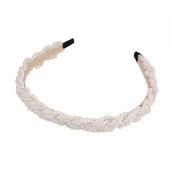 Ozdoby do włosów - Opaska do włosów z perełkami, szeroka - miniaturka - grafika 1