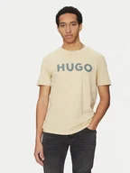 Koszulki męskie - HUGO T-Shirt Dulivio 50467556 Beżowy Regular Fit - miniaturka - grafika 1