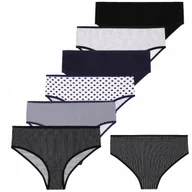 Majtki damskie - Majtki Figi Damskie Kropki Paski Kolory Bawełniane Klasyczne 6-pak L MORAJ - miniaturka - grafika 1