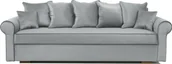 Sofy i kanapy - Sofa rozkładana VIVIA, sofa z funkcją spania i podstawą do spania, sofa rozkładana, sofa rozkładana z chromowanymi nóżkami, sofa w kolorze: jasnoszary, tkanina welurowa - miniaturka - grafika 1