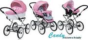 Wózki dziecięce - El-Jot Candy 3w1 Różowo/Biały - miniaturka - grafika 1