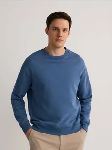 Reserved - Bawełniana bluza oversize - granatowy - Bluzy męskie - miniaturka - grafika 1