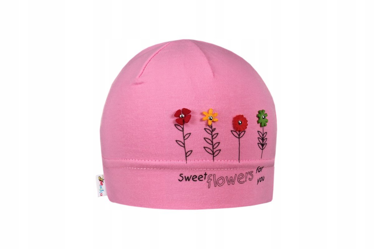 Czapka 40 Czapeczka Dziecięca Bawełniana Różowa