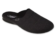Kapcie męskie - Kapcie męskie pantofle domowe wsuwane czarne z tkaniny Befado 548M043-44 - miniaturka - grafika 1