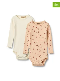 Wheat Body (2 szt.) "Regitze" w kolorze pomarańczowo-beżowym - Body dla niemowląt - miniaturka - grafika 1