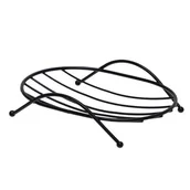 Mydelniczki i dozowniki mydła - Mydelniczka owalna Malva 12 x 9 x 3 cm metalowa druty czarny - miniaturka - grafika 1