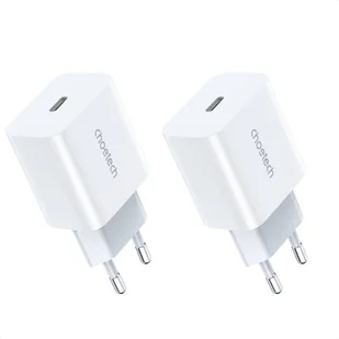 Choetech Choetech ładowarka sieciowa zasilacz EU do szybkiego ładowania USB Typ C Power Delivery 20W 3A biały (PD5005-EU) PD5005-EU - Ładowarki do telefonów - miniaturka - grafika 1