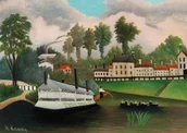 Plakaty - Plakat Grand bateau à vapeur Henri Rousseau parowiec rzeka - miniaturka - grafika 1
