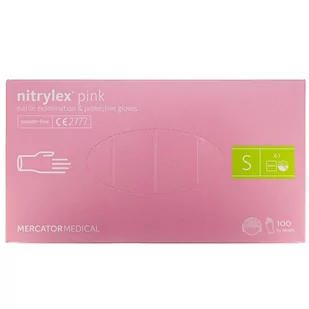 Mercator Medical Mercator Rękawiczki diagnostyczne nitrylex pink S - 100 sztuk RD30144002 - Urządzenia medyczne - miniaturka - grafika 1