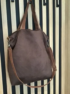 Torba na ramię XL - ciemny brąz, karmel - Torebki damskie Torba na ramię XL - ciemny brąz, karmel - Torebki damskie - miniaturka - grafika 1