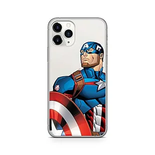 ERT GROUP etui na telefon Apple Iphone 11 PRO MAX, case oryginalny i oficjalnie licencjonowany przez Marvel, wzór Kapitan Ameryka 011, optymalnie dopasowane, plecki z TPU częściowo przeźroczyste - Etui i futerały do telefonów - miniaturka - grafika 1