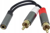 Kable komputerowe i do monitorów - PremiumCord PremiumCord kabel HQ Jack 3.5mm Female - 2x CINCH Male 15cm - miniaturka - grafika 1
