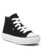 Buty dla chłopców - Tommy Hilfiger Trampki High Top Lace-Up Sneaker T3A4-32119-0890 Czarny - miniaturka - grafika 1