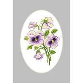 Pasmanteria - Haft krzyżykowy - Zestaw do haftu - Kartka z bratkami - miniaturka - grafika 1