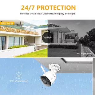 Imou Bullet 2C 4MP IP Wifi hd 4MP (QHD) outdoor surveillance camera,with built-in microphone, IP67 waterproof - Kamery IP - miniaturka - grafika 4