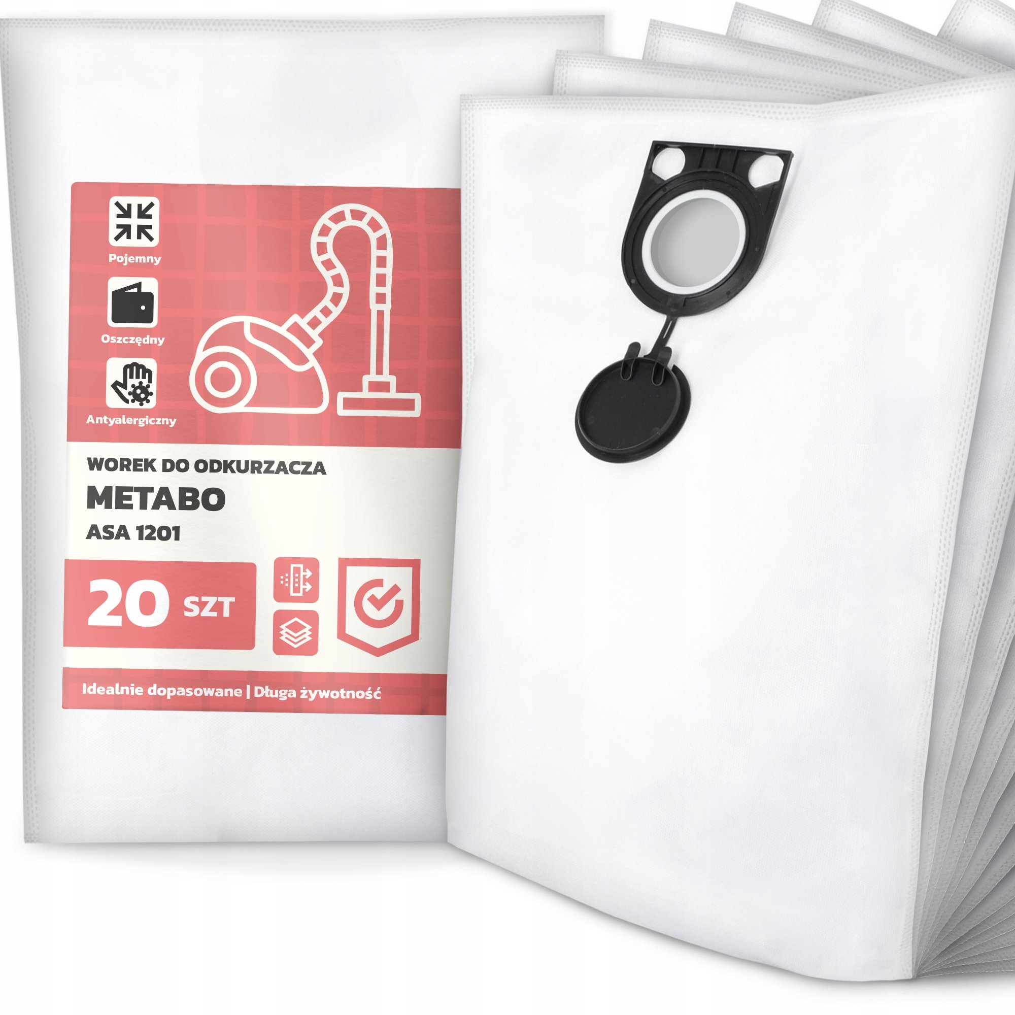 20x Worek do Odkurzacza Metabo Asa 1201 Syntetyczny Pojemny Mocny Worki G9