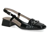 Czółenka - Czółenka damskie letnie czarne niski obcas bez pięty Caprice 29501-38,5 - miniaturka - grafika 1