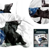 Pościel - Pościel 140x200 2 części komplet poszewka 70x80 mikrofibra 3D Andreas pies - miniaturka - grafika 1