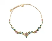 Naszyjniki - Kolia delikatne, kolorowe kwiatuszki z kryształkami z kolekcji Blossom (C8155AU/KOL) - miniaturka - grafika 1