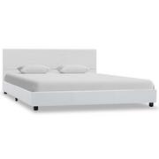 Łóżka - vidaXL Rama łóżka z podnośnikiem, biała, sztuczna skóra, 140 x 200 cm - miniaturka - grafika 1