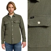 Koszule męskie - Lee UTILITY SHIRT Mercantile Green ZIELONA BAWEŁNIANA KOSZULA REGULAR XXL - miniaturka - grafika 1