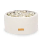 Suche baseny - Suchy basen 90 x 40 cm + 200 piłeczek kulek w zestawie - tkanina Baranek - kolor jasny beż, krem - miniaturka - grafika 1