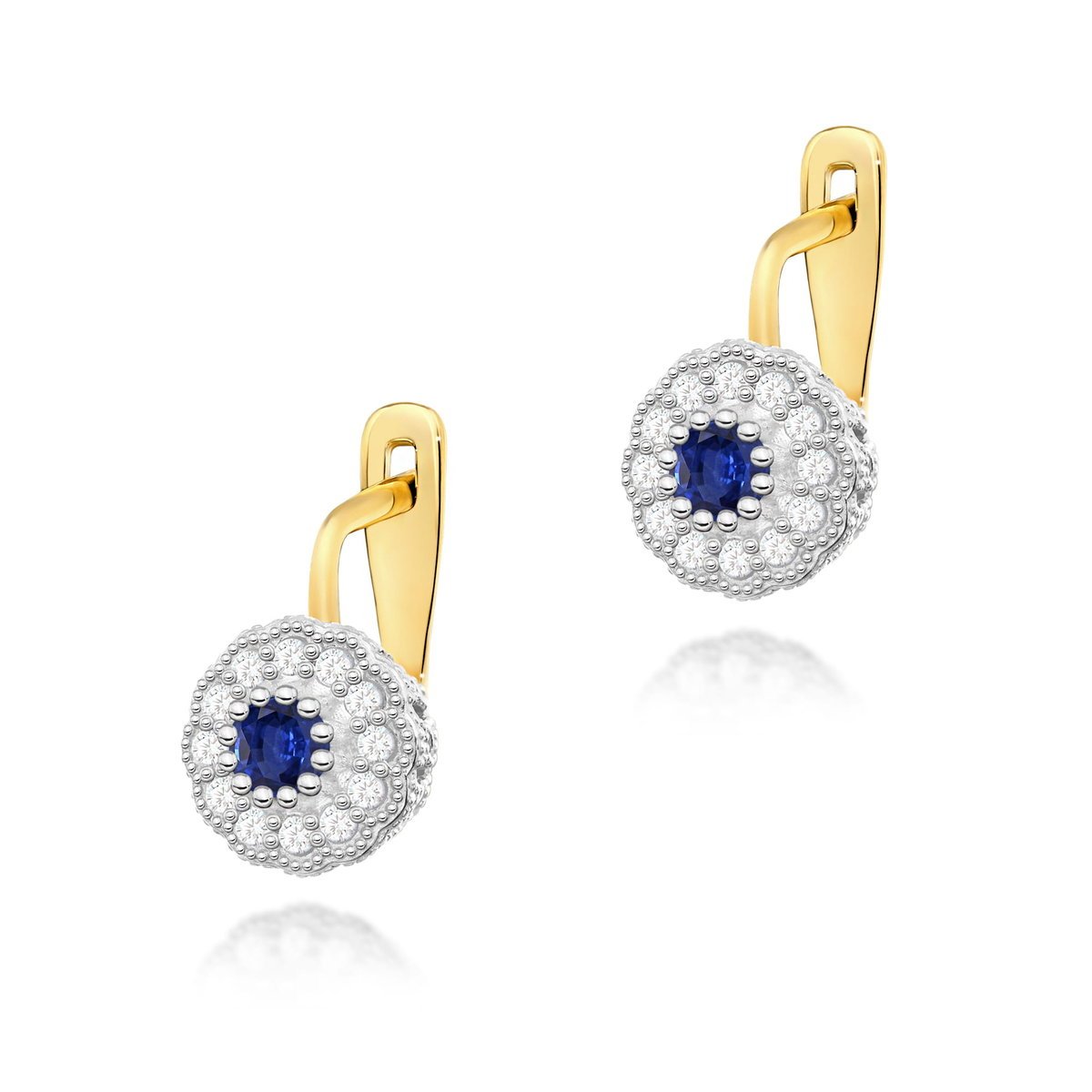 Złote kolczyki K0284 Szafir 2 x 0,15ct żółte złoto pr. 585