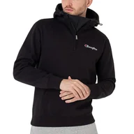 Bluzy sportowe męskie - Bluza Champion Half-Zip Heavy Fleece Hoodie 217866-KK001 - czarna - miniaturka - grafika 1