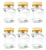Pojemniki kuchenne - 6x Słoiki na przyprawy 150 ml z eleganckim drewnianym zamknięciem - miniaturka - grafika 1