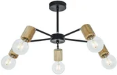 Lampy sufitowe - ELEM Lampa z drewnianymi oprawkami na żarówki 1981/5 BL JD z serii FABIO - miniaturka - grafika 1
