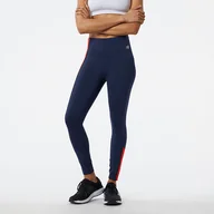 Spodnie sportowe damskie - Legginsy damskie New Balance WP23238NGO  granatowe - miniaturka - grafika 1