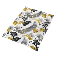 Koce - Koc narzuta na fotel modny Złote tropikalne wzory, Fabricsy - miniaturka - grafika 1