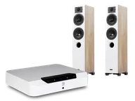 Zestawy stereo - Bluesound POWERNODE EDGE (biały) + Diva 5 (dąb) - miniaturka - grafika 1