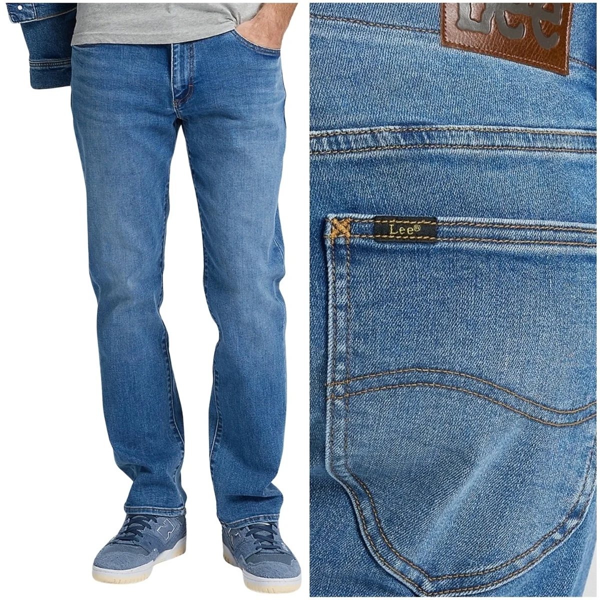 Lee Straight Fit MVP Extreme Motion wygodne proste spodnie jeansowe W30 L30