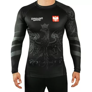 Rashguard do MMA męski Groundgame POLSKA z długim rękawem - Kimona, stroje i obuwie - miniaturka - grafika 1