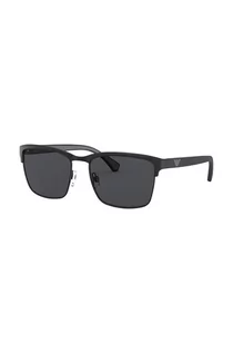 Okulary przeciwsłoneczne - Emporio Armani okulary przeciwsłoneczne męskie kolor czarny - grafika 1