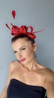 Ozdoby do włosów - Fascynator czerwony /inne kolory - miniaturka - grafika 1