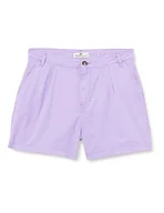 Spodenki damskie - Cross Pleated Chino szorty damskie, fioletowy, 30W - miniaturka - grafika 1